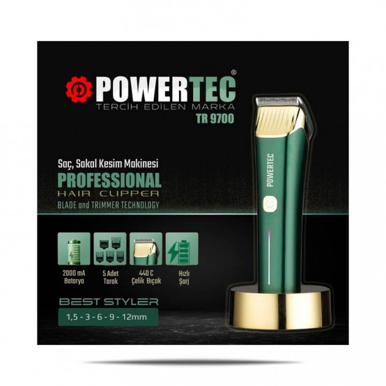 powertec tr-9700 saç sakal kesim tıraş makinesi