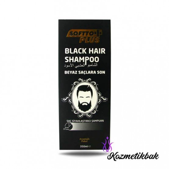softto plus black hair shampoo siyah 350 ml